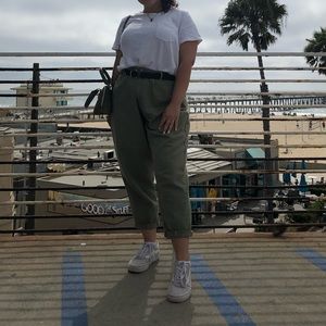 Olive green Missguided khaki carrot leg pants